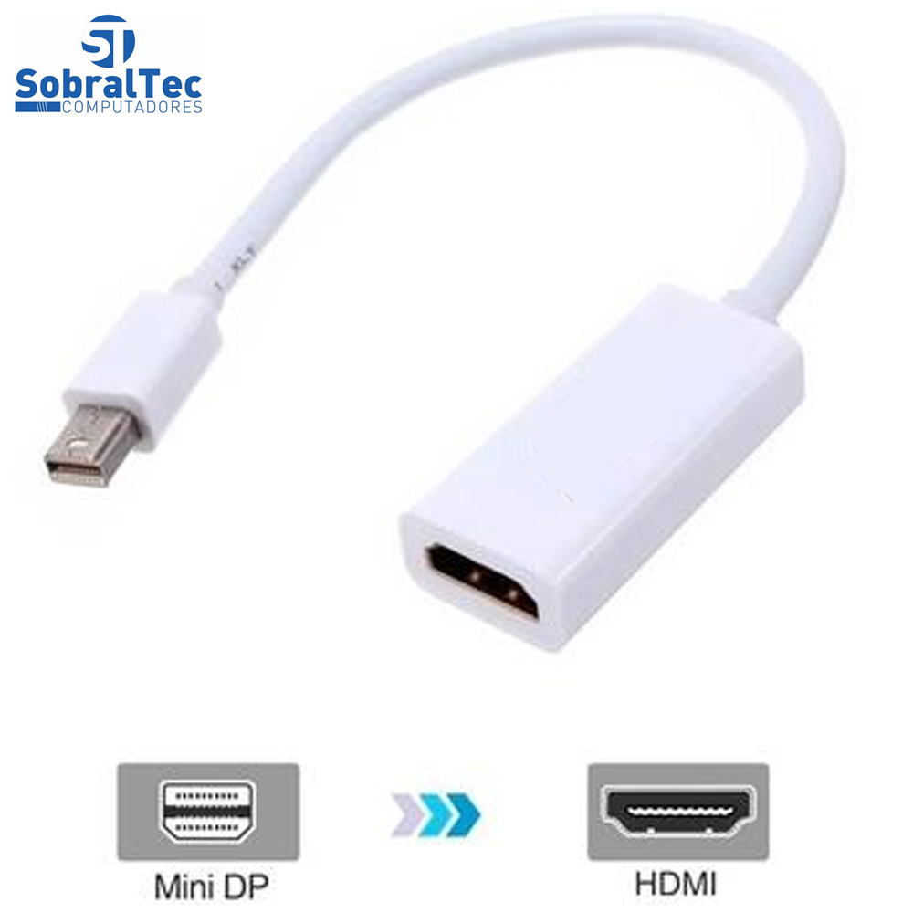 Cabo Thunderbolt Mini DP Macho Para HDMI Fêmea