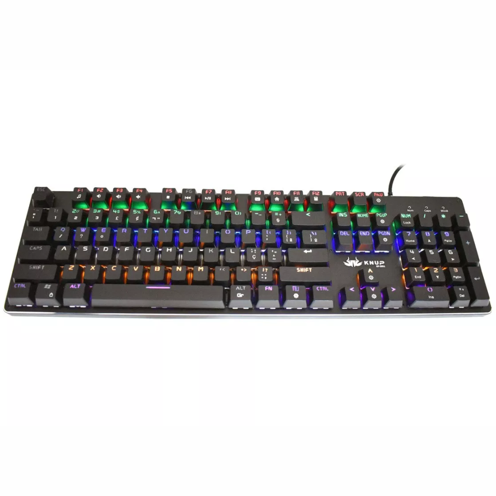 Teclado Gamer Mecânico Anti-Ghosting Led Backlight Corpo Em Metal Kp-2051