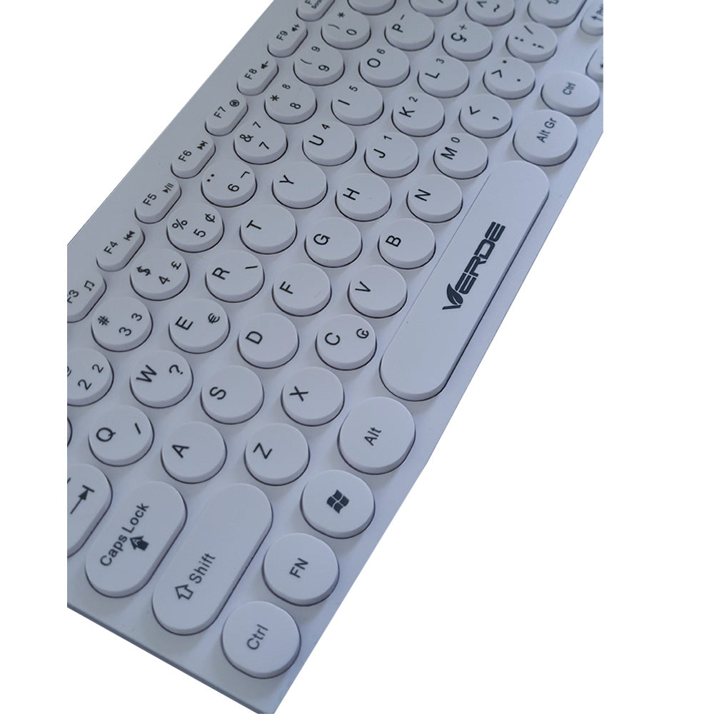 Kit Teclado mouse Branco Teclado Silenciosas Atalhos Multimidia JP-08-T - Marca Verde