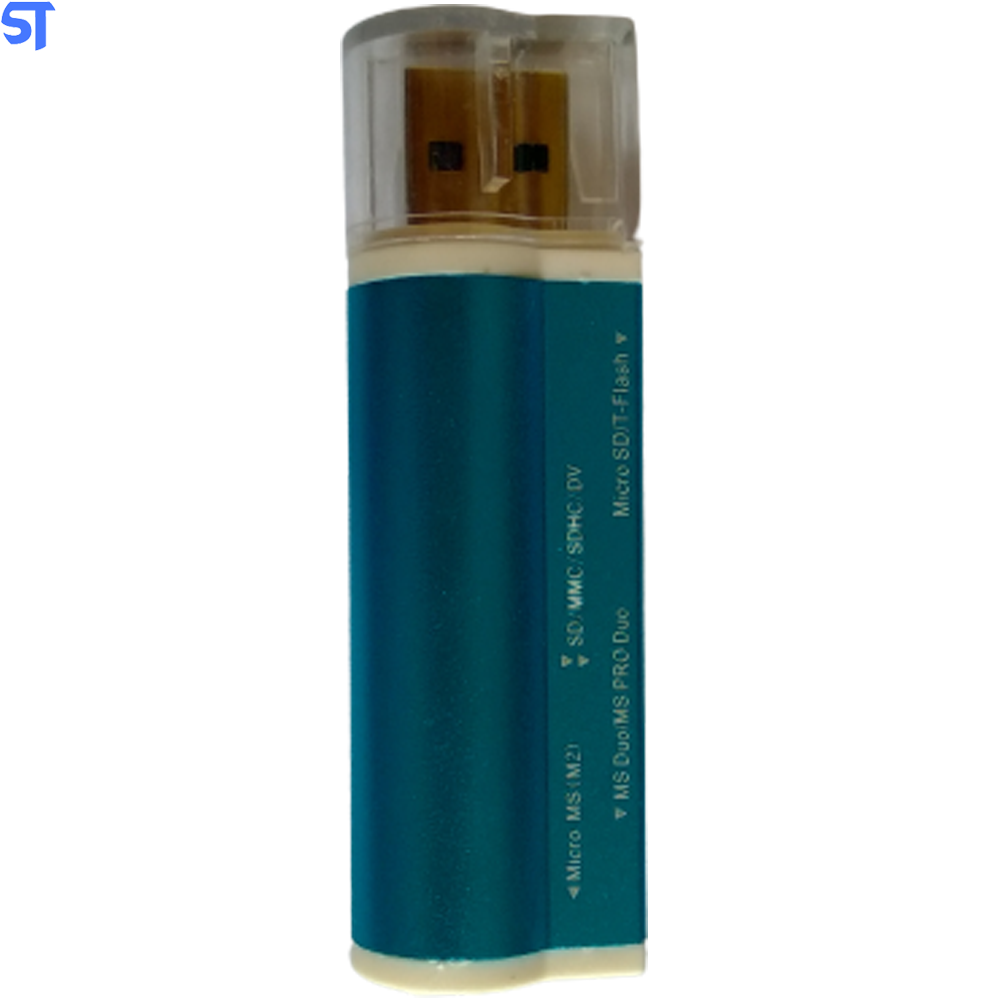 Adaptador All In One USB 2.0 Micro SD, SD,  Micro MS, MS Duo - Azul