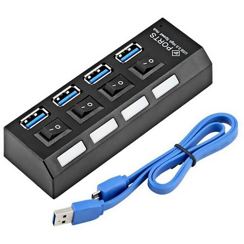 Hub Usb 3.0 Com 4 Portas High Speed 5 Gbps Com Teclas On/off - Exbom UH-401