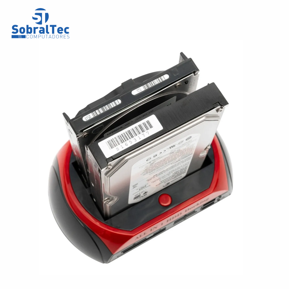 Docking Station Unidade De Disco Rígido Interno Duplo Caso HDD Enclosure Sata Para 2,5 