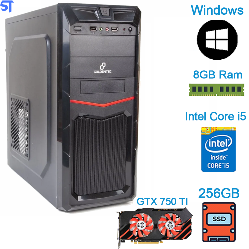 Computador Core i5 7400 -Sétima Geração -HD SSD 256GB- Memória DDR4 de 8Gb- Placa Video 2GB