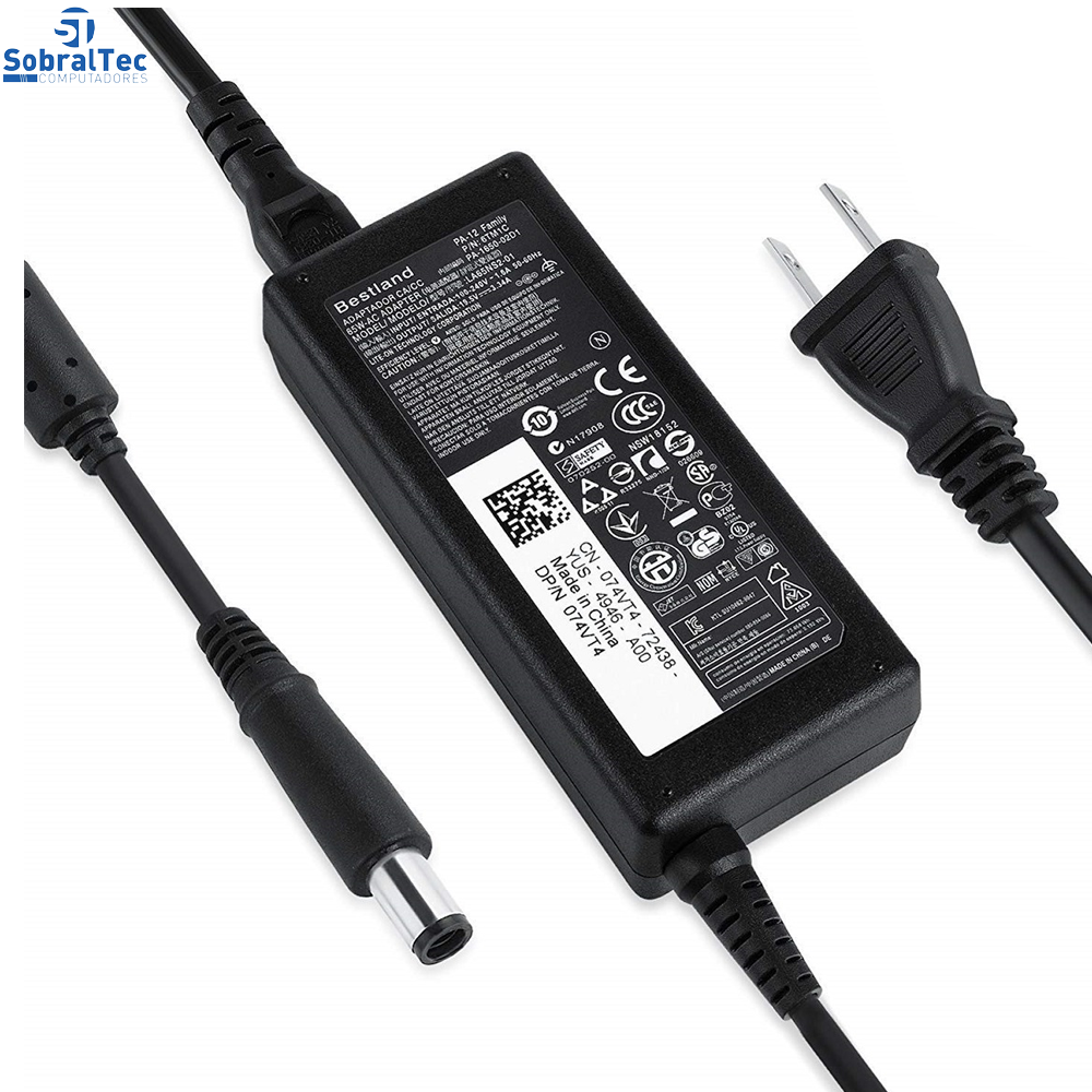 Fonte Notebook Dell 19,5 V. 3,34a 65W Dian-Replacament Pino G.