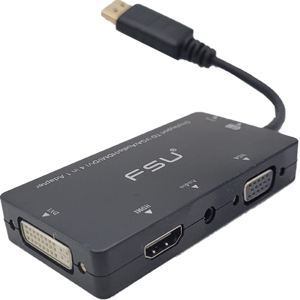 Conversor 4 em 1 Displayport Macho para Hdmi DVi Vga Cabo Fêmea - FSU
