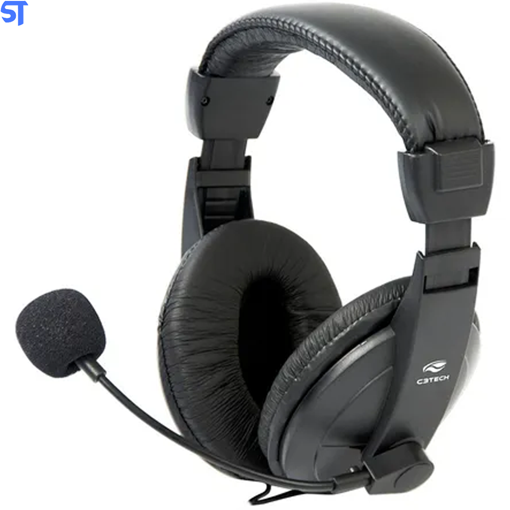 Fone de Ouvido Headset Voicer Confort PH-60BK Com Microfone -C3Tech Preto