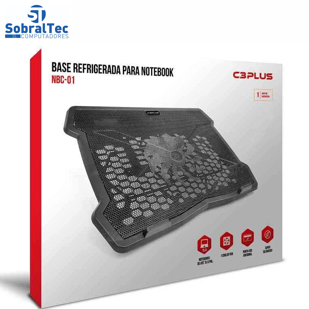 Base Para Notebook 14" NBC-01BK C3plus