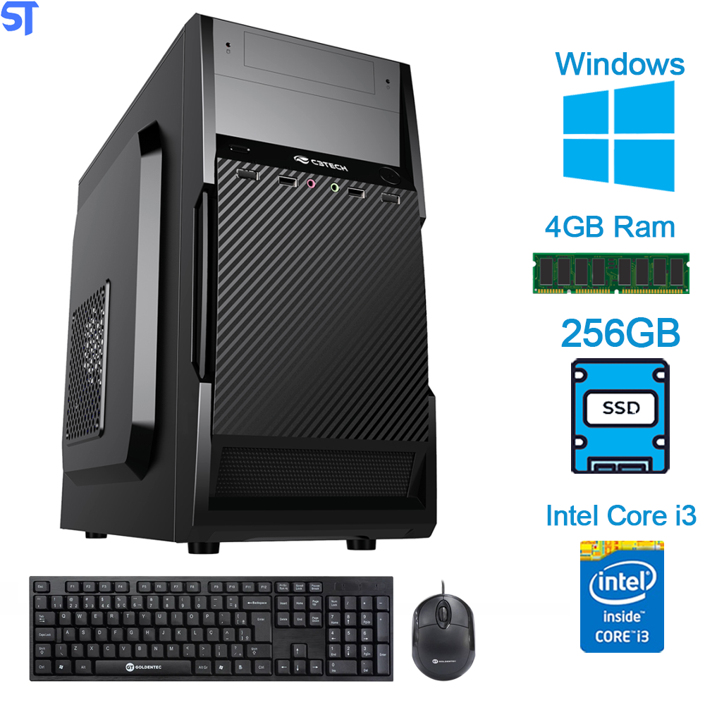 Computador Core i3-3250-HD SSD 256GB -Memória Ram 4GB- Com Teclado e Mouse