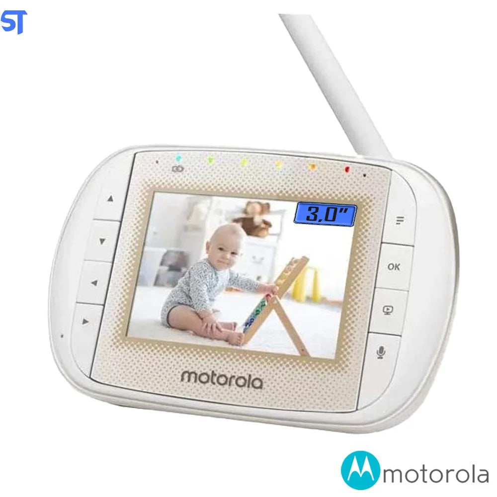 Babá Eletrônica Motorola  3'' MBP 30A - Motorola -Tela 3" - Comunicação Bidirecional Com Canções de Ninar- Branco