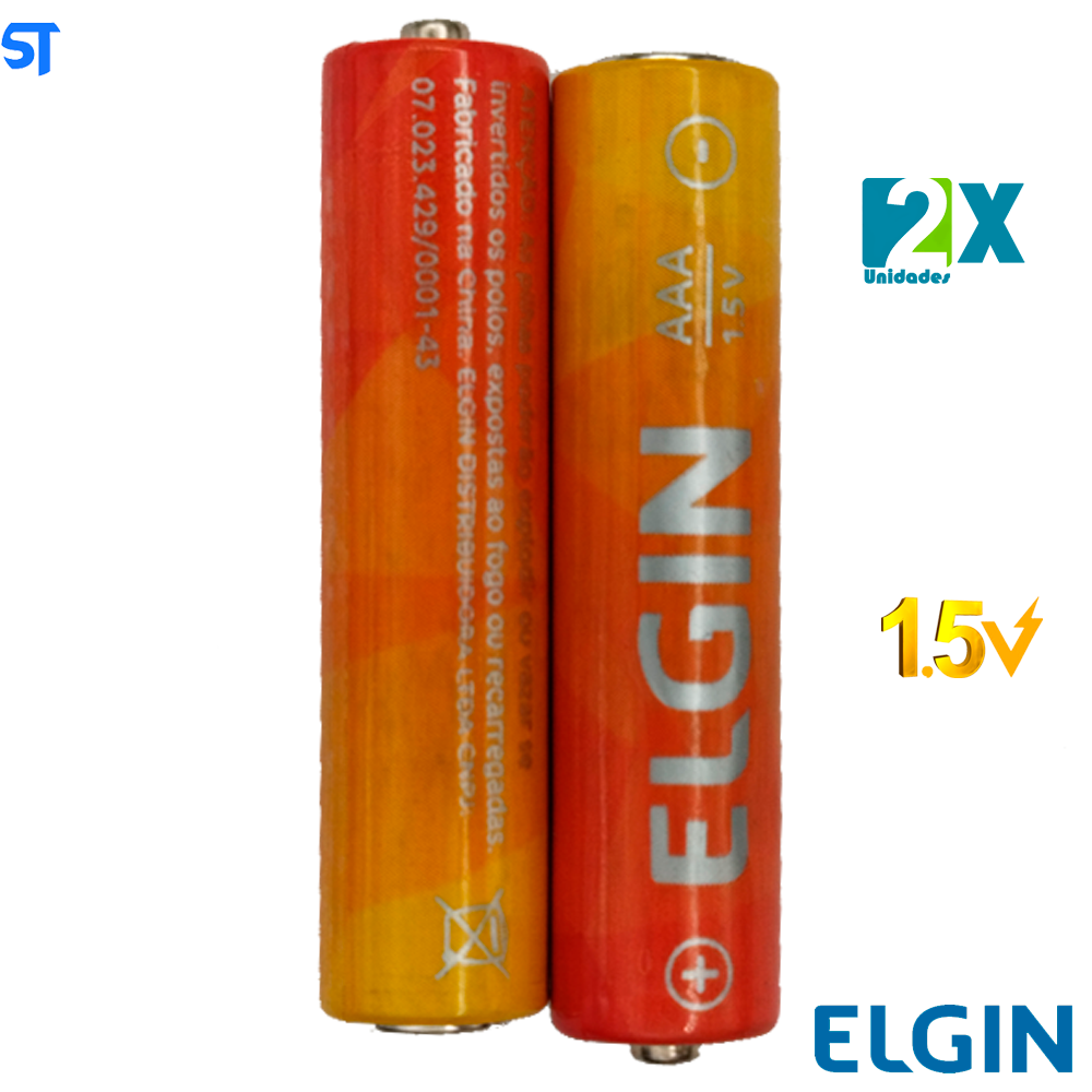 Pilhas Palito AAA 1,5V Elgin Com 2 Unidades