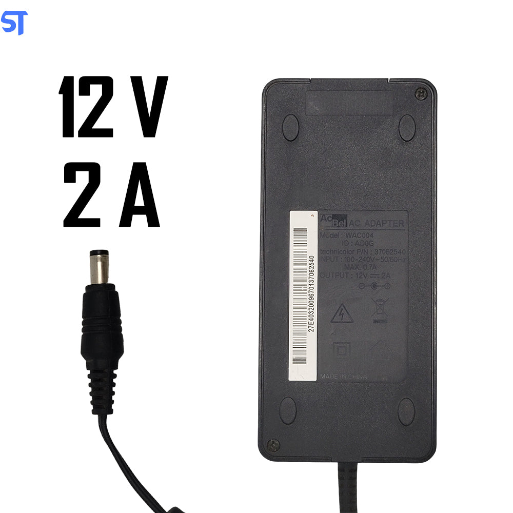 Fonte de Alimentação 12V - 2A AC Adapter Ac Bel Pino 5,2mm x 2,6mm Modelo: WAC004