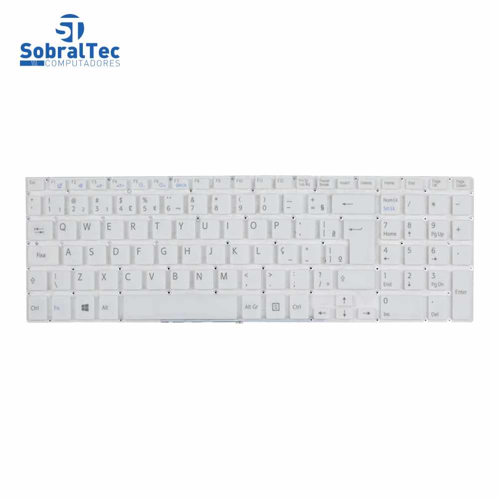 Teclado Para Notebook Sony Vaio Svf15213cbw Svf152c29x Branco Br Ç