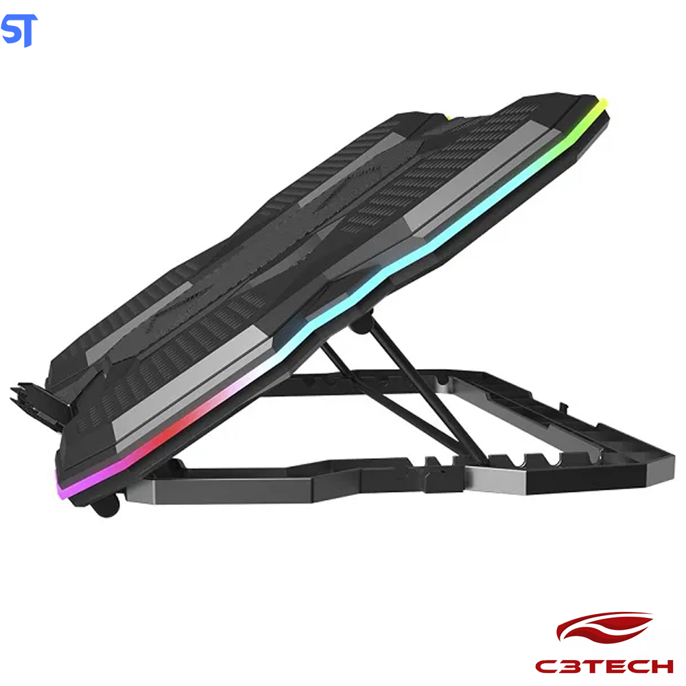 Suporte Base Para Notebook 17,3 Polegadas Gamer NBC-300BK C3Tech Com Suporte para Celular