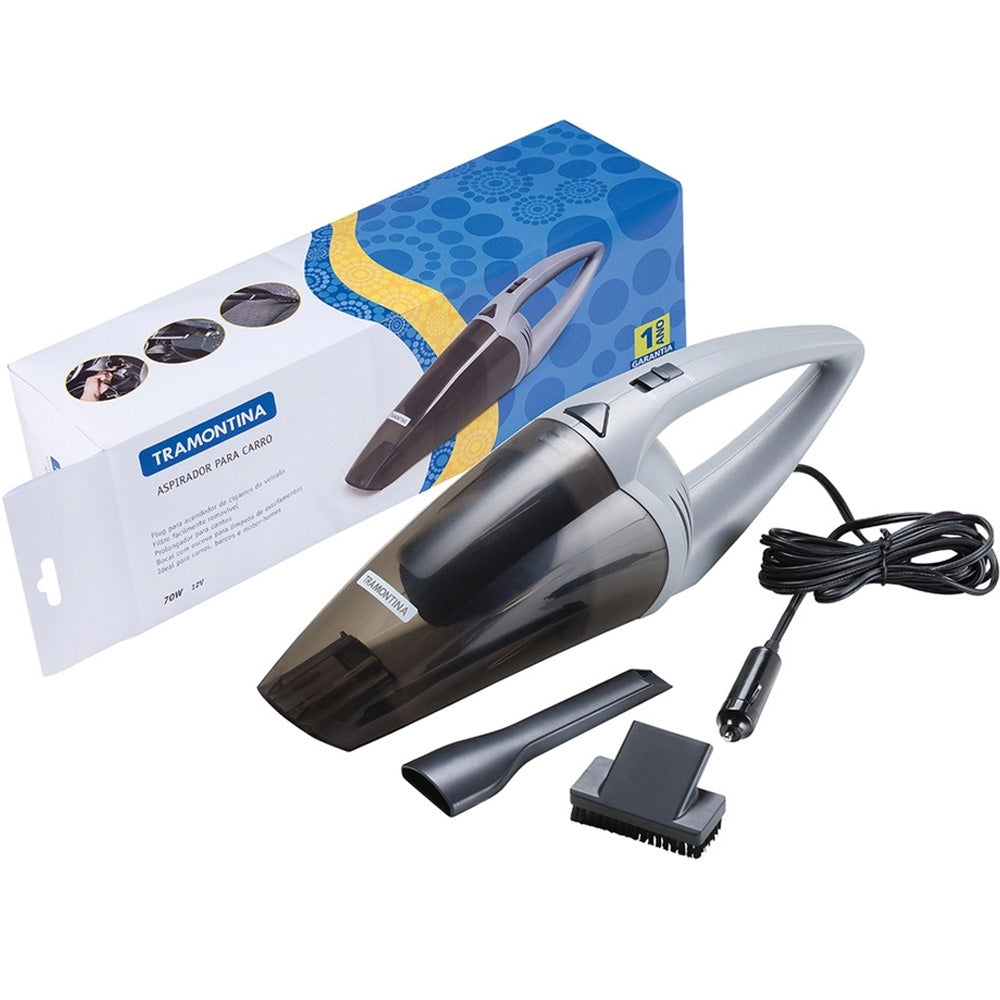 Aspirador de Pó para Carro tramontina 12v 70w cabo eletrico 3,3m coletor 0,5 litros  de alta performance