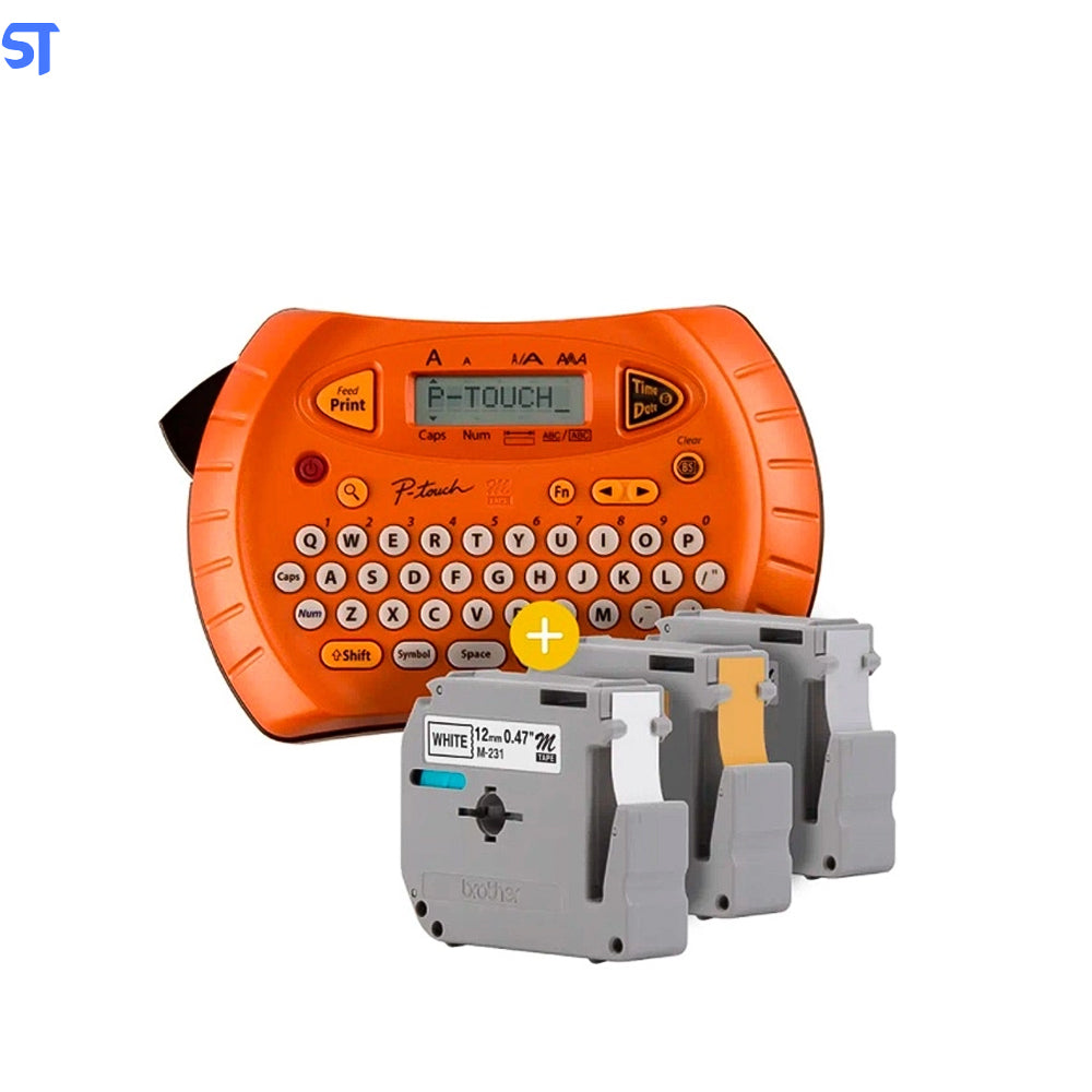 Rotulador Eletronico Portatil Brother PT 70BP Laranja com 3 Fitas M231 M831 M931