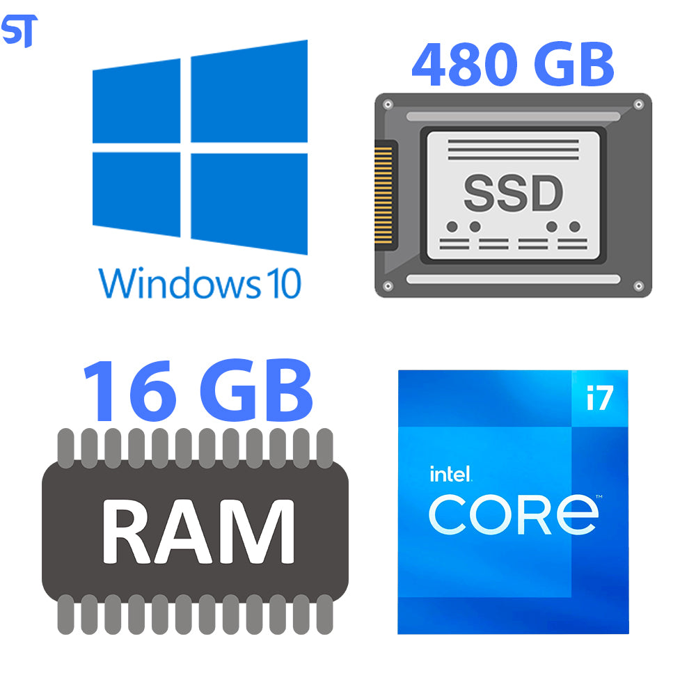 Computador Mini Micro Atx Slim Intel Core I7-3770 - Memoria Ram 16GB- SSD 480GB - Horizontal e Vertical