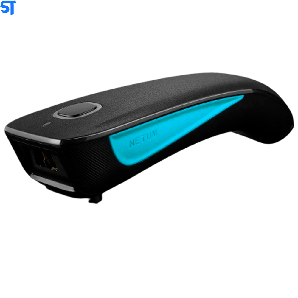 Leitor Código De Barras Bluetooth E USB NETUM C830 Preto Com Azul