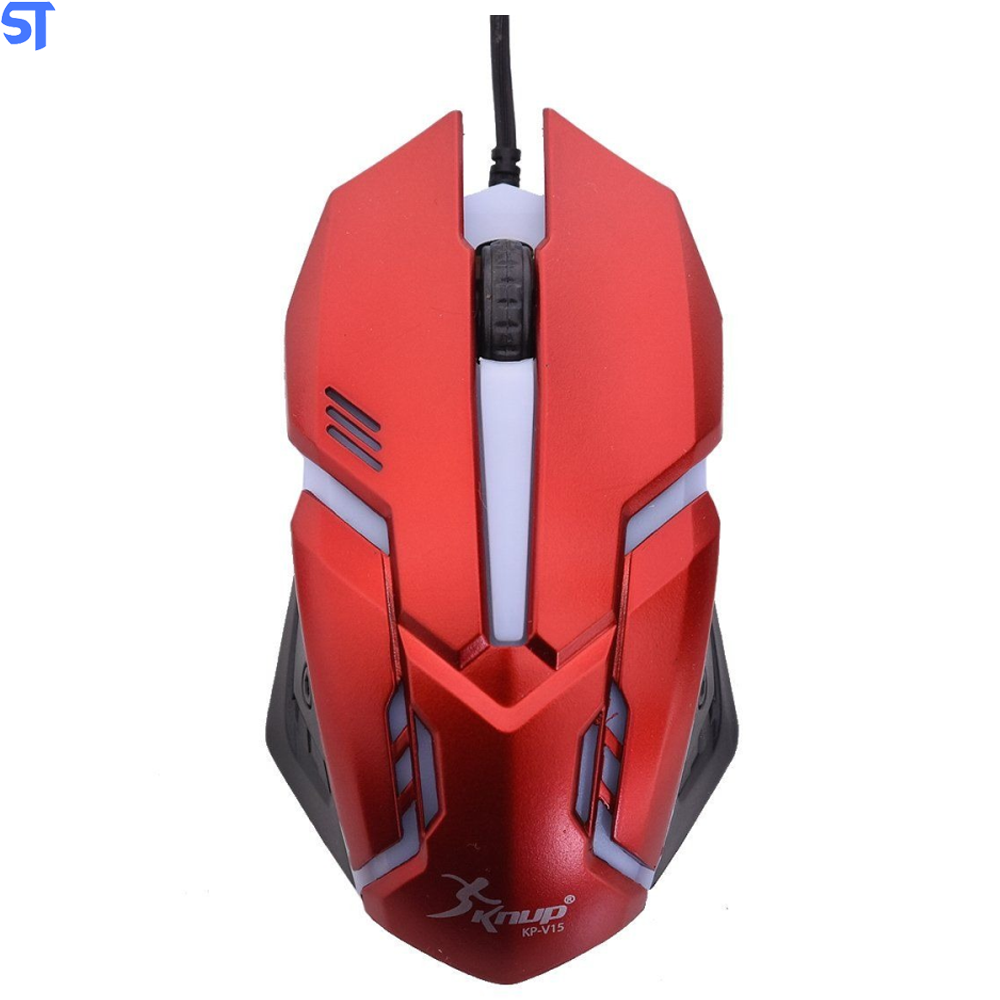 Mouse Gamer USB Knup KP-V15 - Vermelho