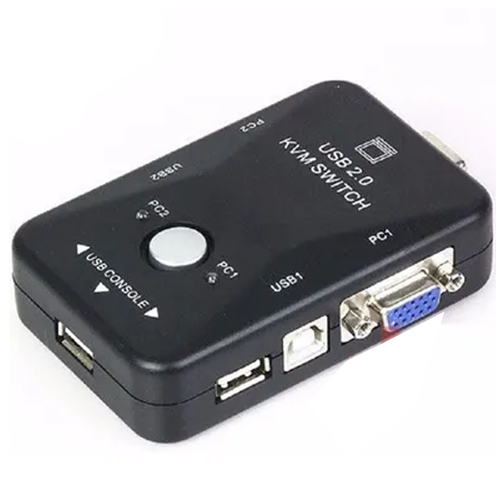 Chaveador Kvm Usb 2.0 Switch 2 Portas Vga e Usb A Usb B 2.0 KVm21UA
