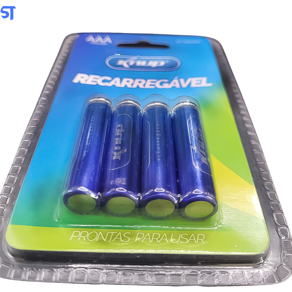 Pilhas Recarregáveis AAA De 1100mah 4 Unidades Palito Knup Kp-4800AAA