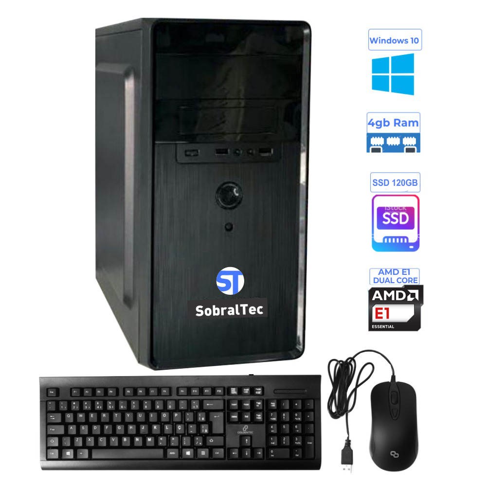 Computador SobralTec Dual Core J3060 -HD SSD 120 Gb -Memória 4 Gb Com Teclado e Mouse/2