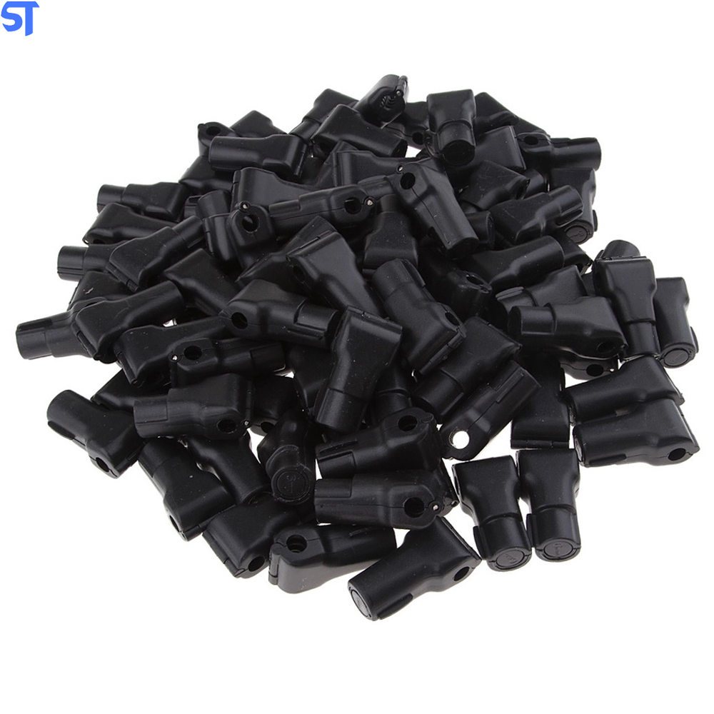 Pacote Com 100 Trava de Segurança Com Bloqueio Magnético Com Chave Anti Roubo Gancho Para Loja- Preto