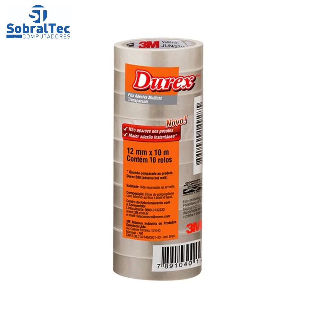 Fita Adesiva Durex Transparente 12 mm x 10 m