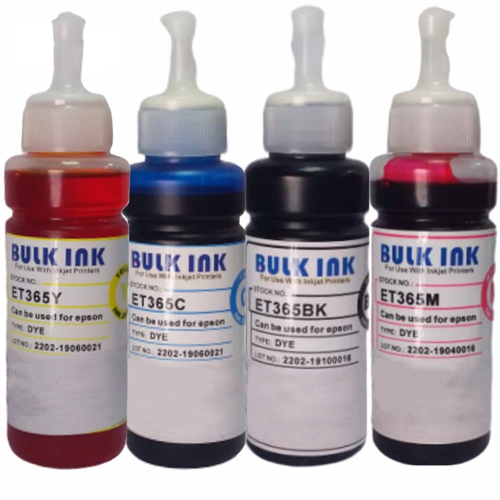 Kit Refil Bulk Ink Tinta Corante Epson-Hp Et 365-664 Aston Et 4 Cores 400ml