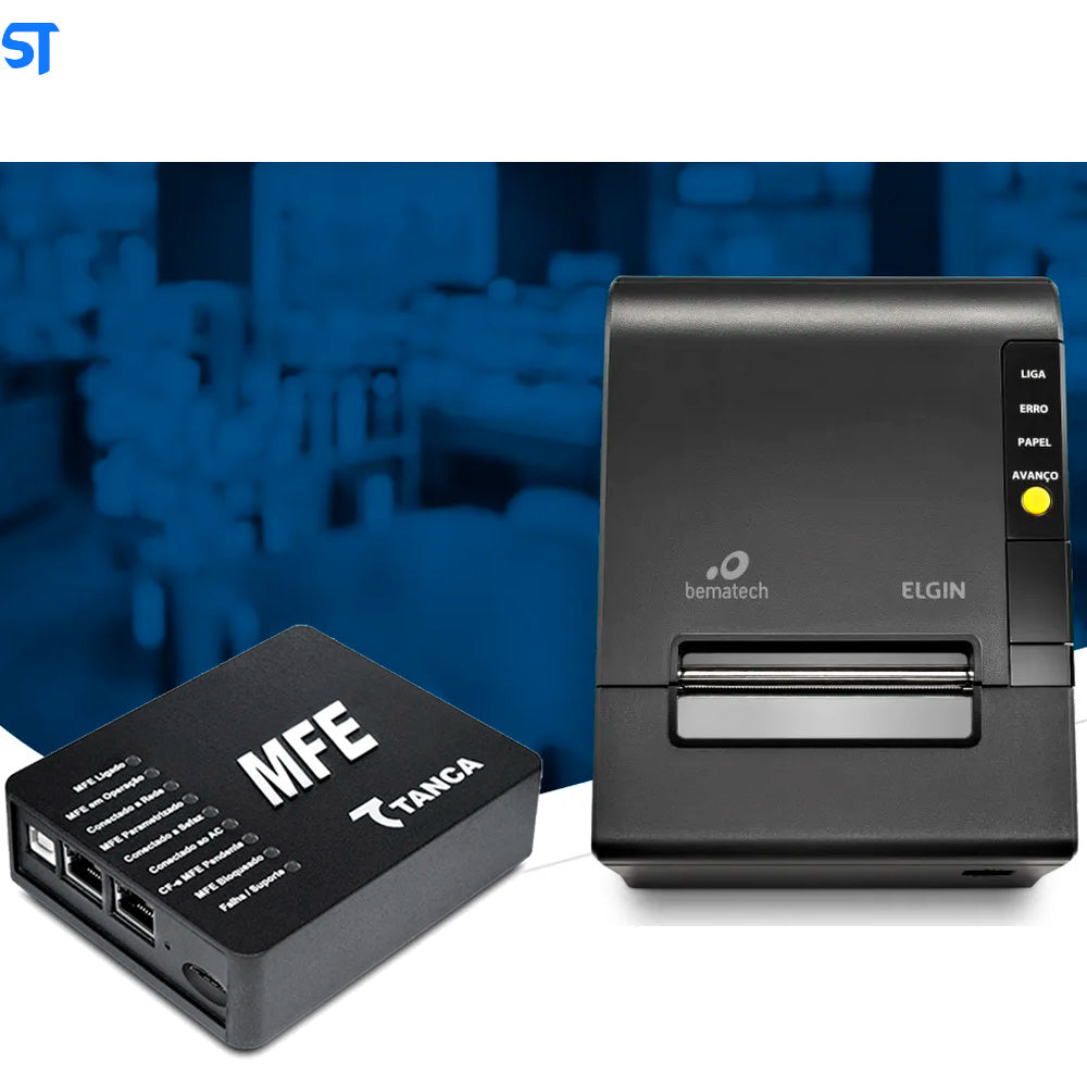 Kit Módulo Fiscal Eletronico Tanca Tm-1000 Mfe-Cfe Com Impressora Térmica Elgin i8 Guilhotina USB + Ethernet + Serial