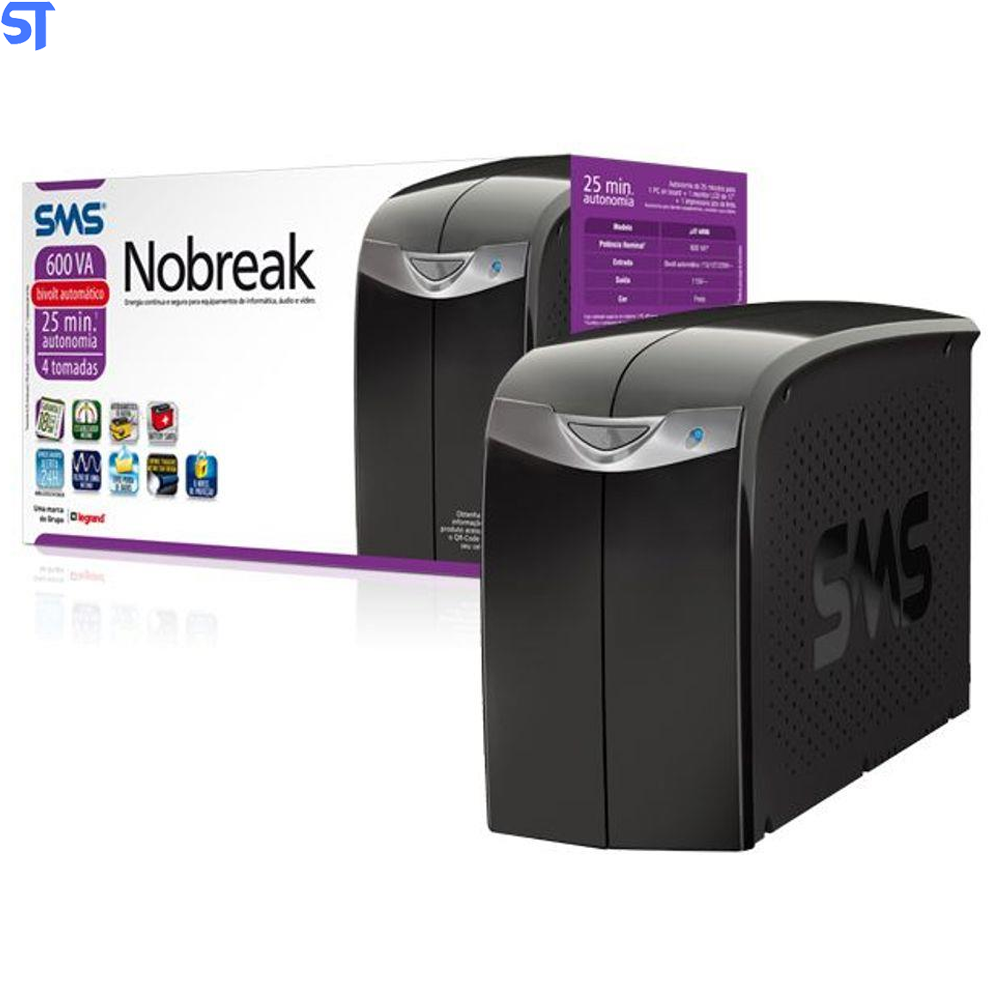 Nobreak Bivolt 600VA Station II uST600Bi 115 Bivolt NT Sms