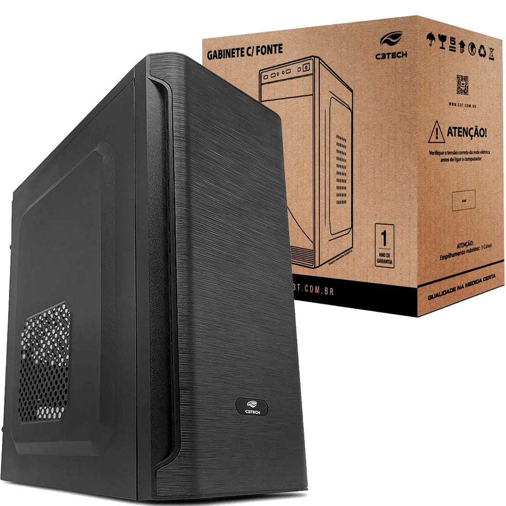 Gabinete Micro ATX MT-30BK com Fonte 200W C3Tech