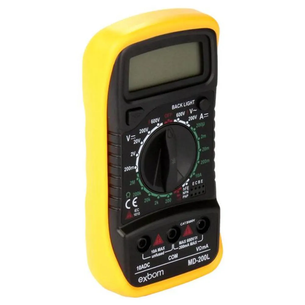 Multímetro Profissional Digital Lcd Capacímetro Aviso Sonoro Exbom MD-200L