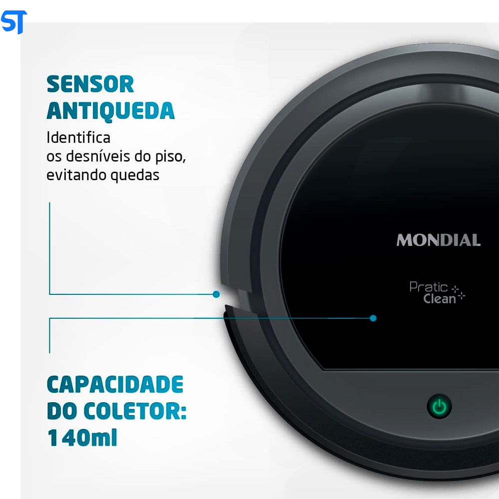 Aspirador de Pó Robô Mondial, Pratic Clean, Bivolt, Cinza/Preto, 30W - RB-11
