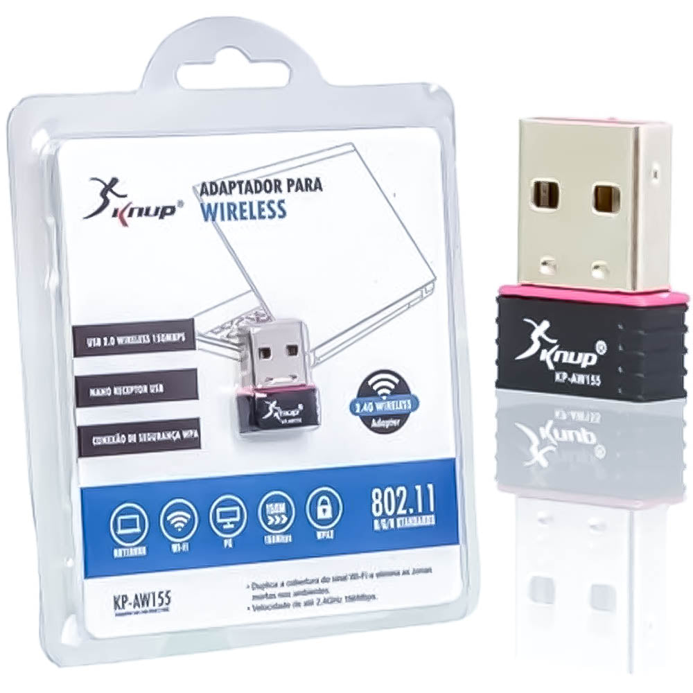 Adaptador Wi-Fi Wireless 150mb/s Usb 2.0 KNUP - KP-AW155