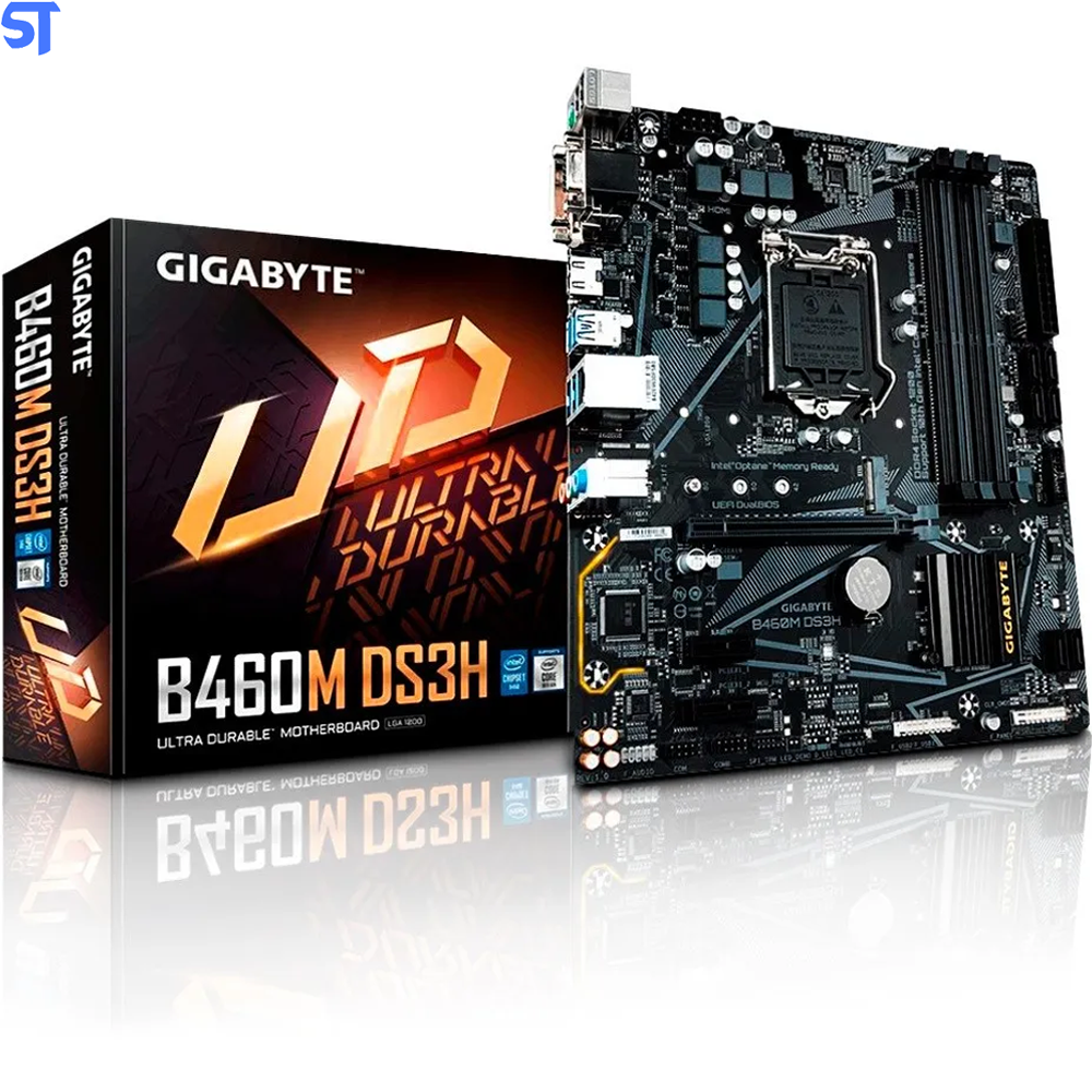 Kit Placa Mãe Gigabyte Ultra Durable LGA 1200 B460M DS3H V2 Chipset IntelH470 + Processador Intel Core i5 10500 3.10Ghz
