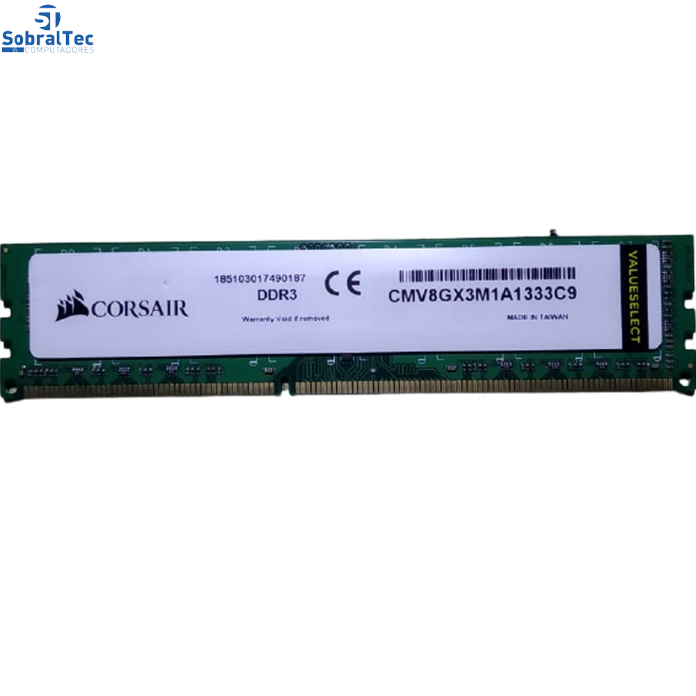 Memória Ram Desktop 8GB DDR3 Corsair CMV8gx3m1a1333ca