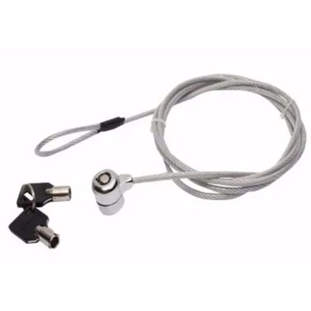 Trava De Segurança Notebook Pc Cadeado 2 Chaves Cabo De Aço