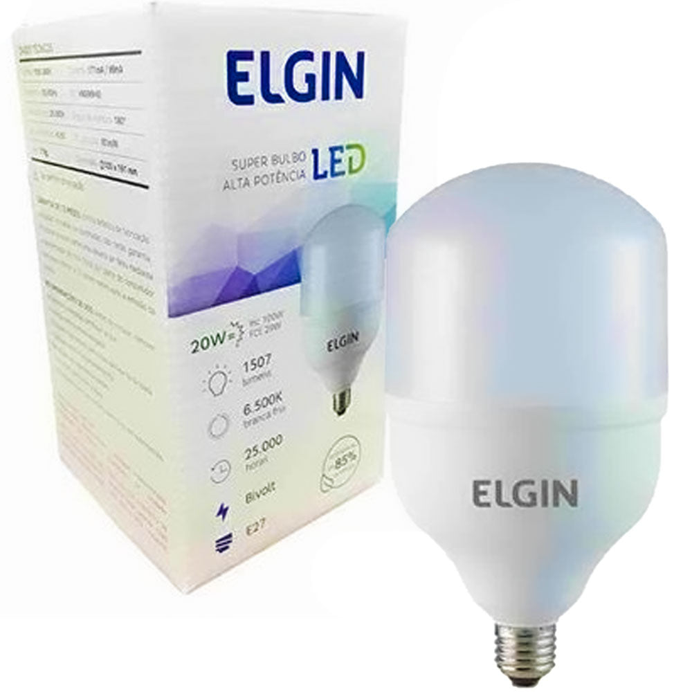 Lampada Bulbo LED T 20W Bivolt 6500K LD Elgin 48LSB20FLD00