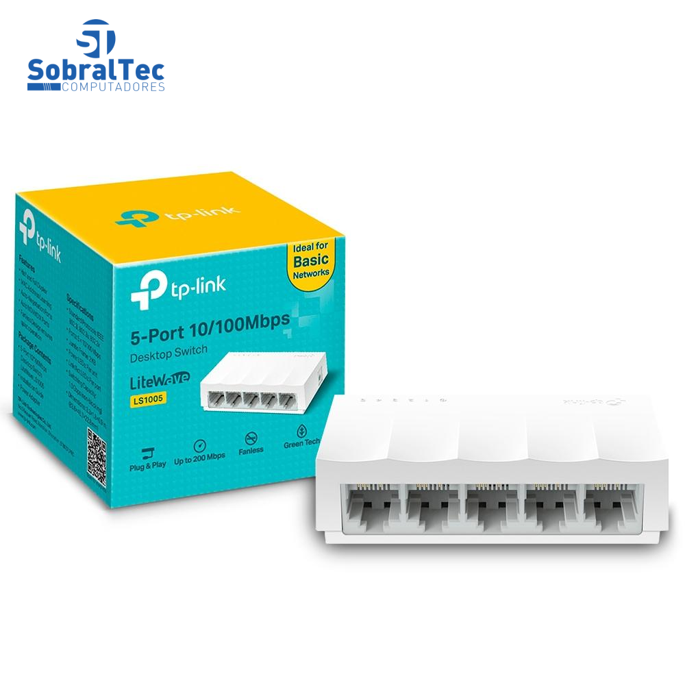 Switch De Mesa 5 Portas Fast Ethernet 10/100 200Mbps TP-Link LS1005