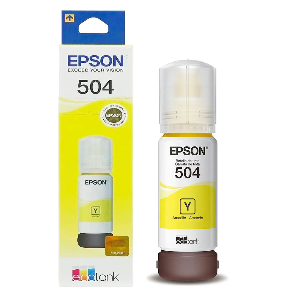 Kit Refil de Tinta 4 Cores Epson 504-Preto/Amarelo/Cyan/Magenta- Original Para L4150 / L4160 / L4260 / L6171 / L6161
