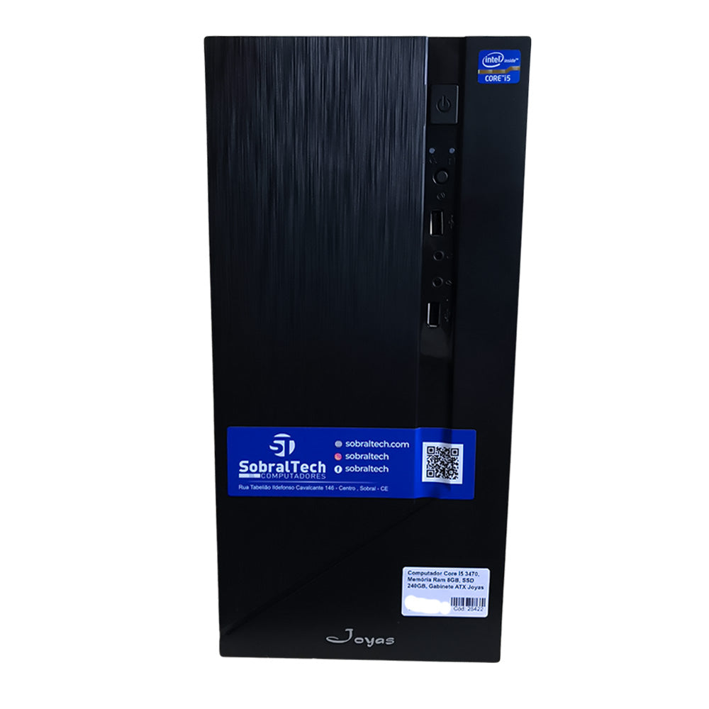 Computador Core I5 3470, Memória Ram 8GB, SSD 240GB, Gabinete ATX Joyas