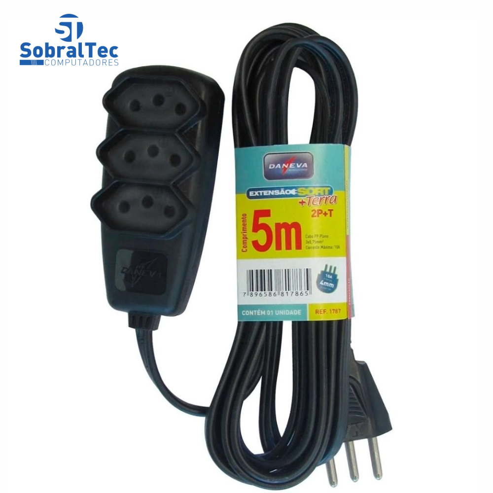 Extensão Elétrica 5 M Legrand 10A Com 3 Tomadas