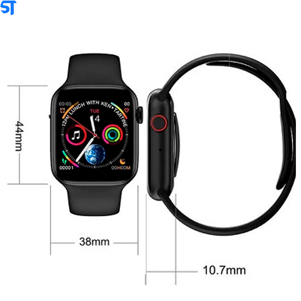 Relógio SmartWatch W26 Preto Tela Infinita Com Sensor Cardíaco