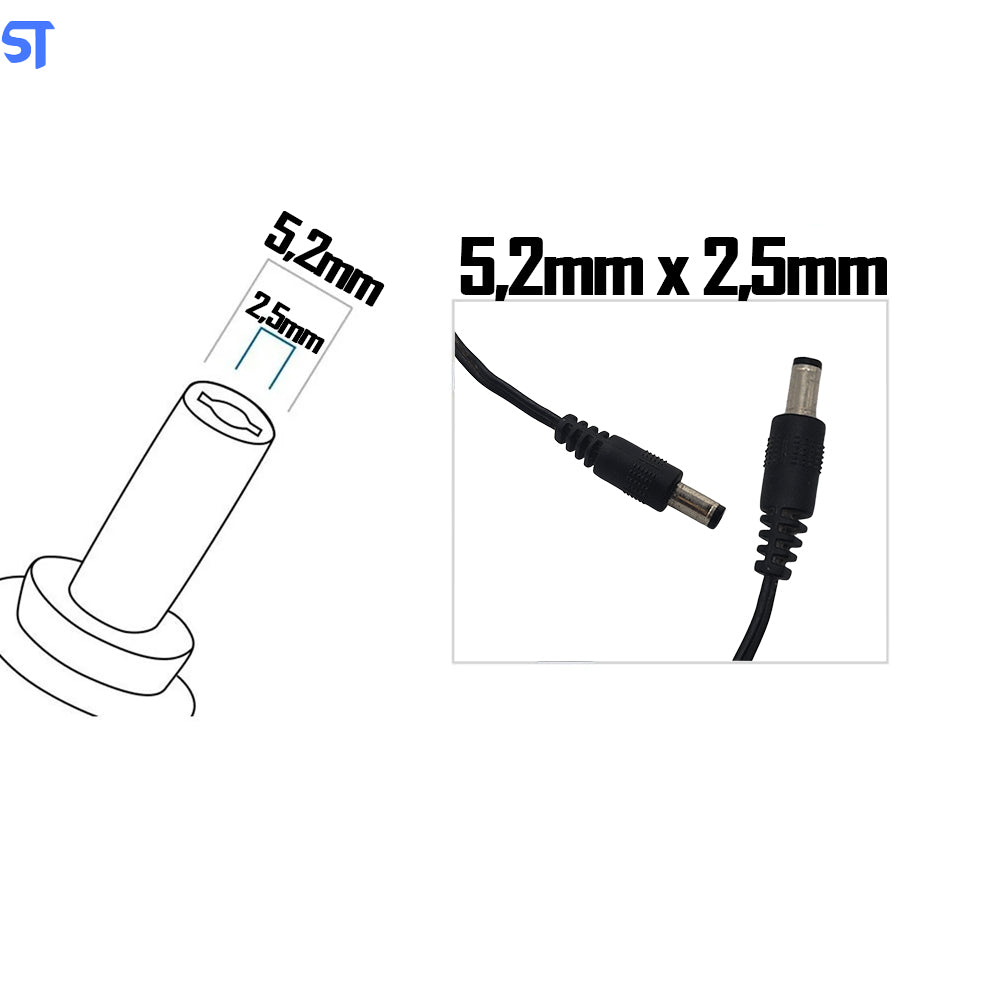 Fonte de Alimentação AC DC Adapter 12V 2A Pino 5,2mm x 2,5mm Modelo: YNH1168Q-1220A
