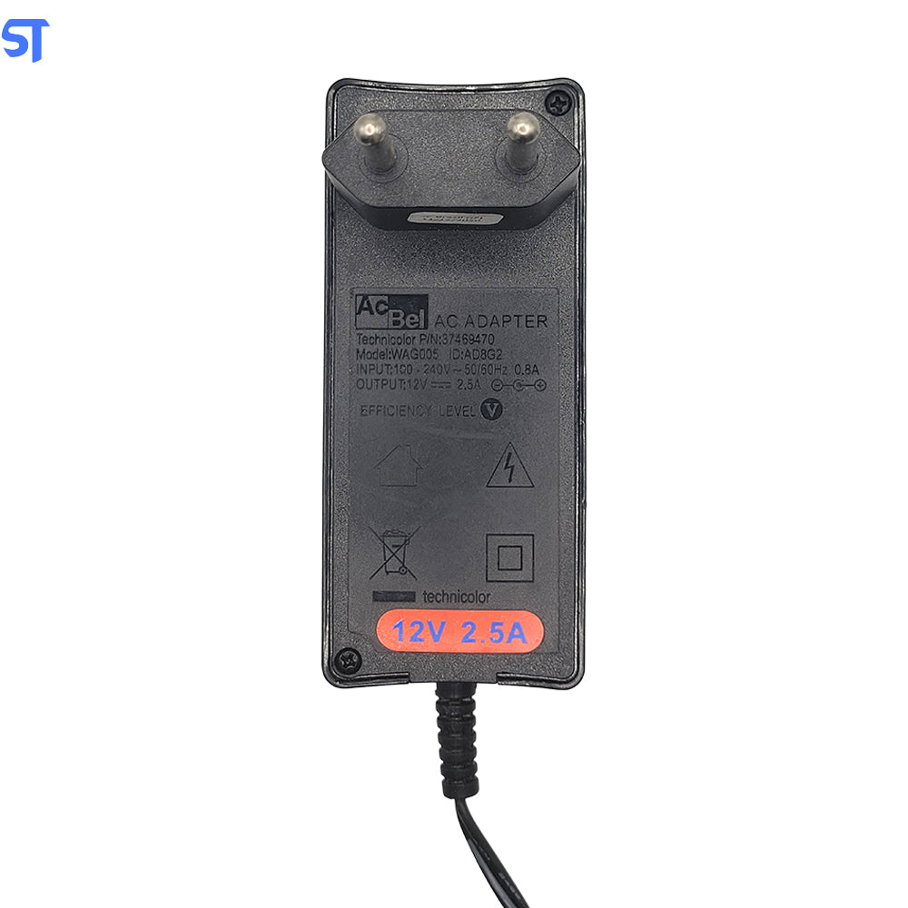 Fonte de Alimentação 12V - 2.5A AC Adapter Ac Bel Pino 5,5mm x 3,3mm Modelo WAG005