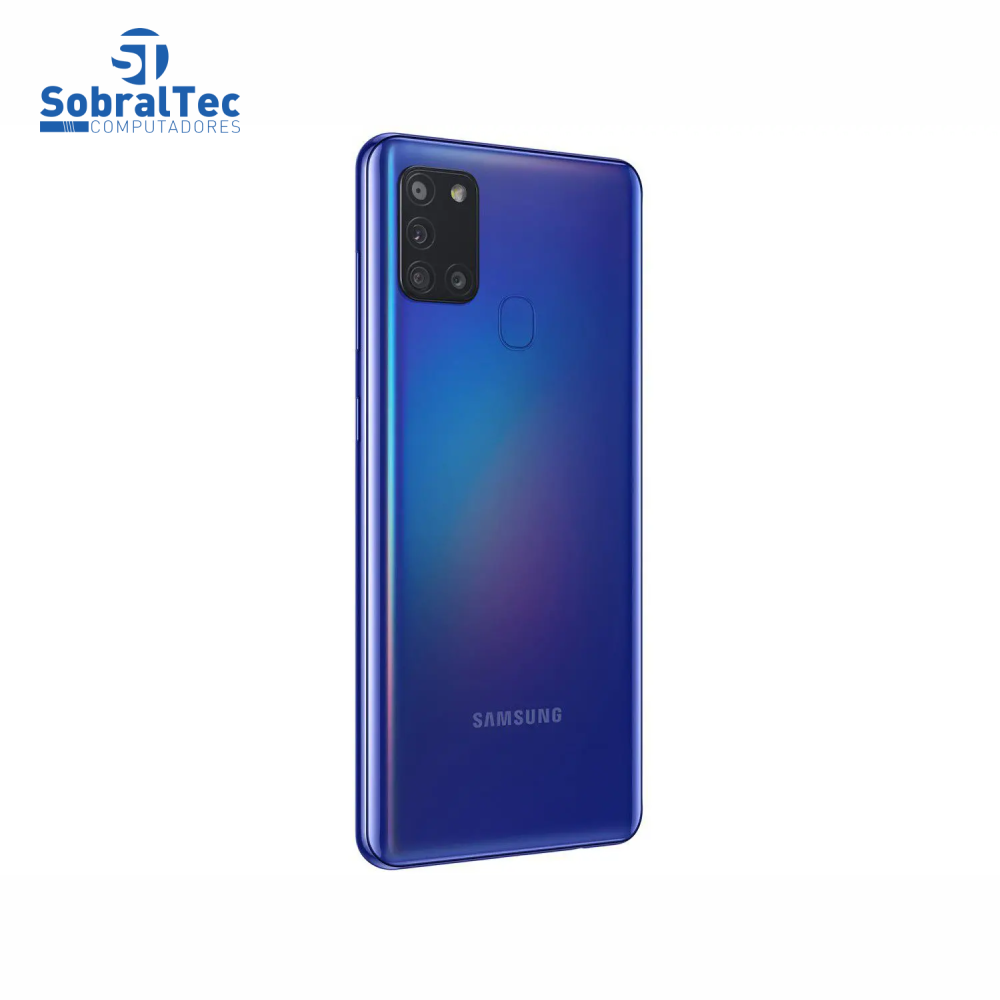Smartphone Samsung Galaxy A21s 64GB Azul 4G - 4GB RAM 6,5” Câm. Quádrupla + Selfie 13MP