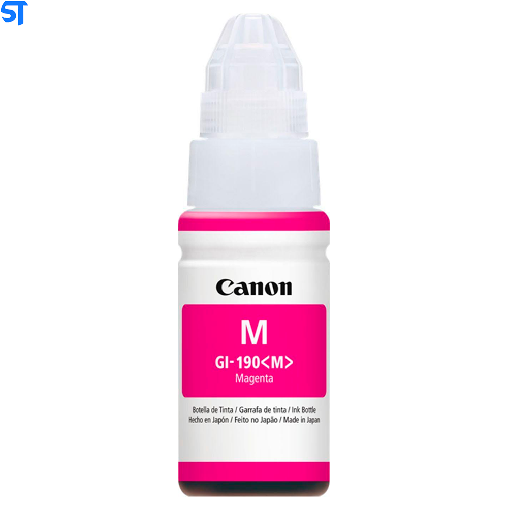 Garrafa de Tinta Canon GI 190M Magenta 7.000 Paginas para G1100 G1110 G2100 G2110 G3100 G3102 G3110 G3111 G4100 G4110