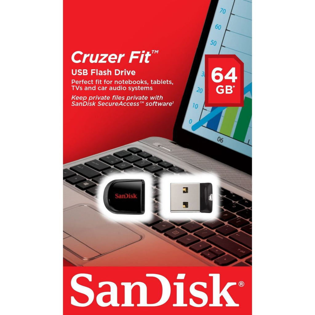 Pen Drive Nano 64 GB Sandisk Cruzer Fit Usb Flash Drive