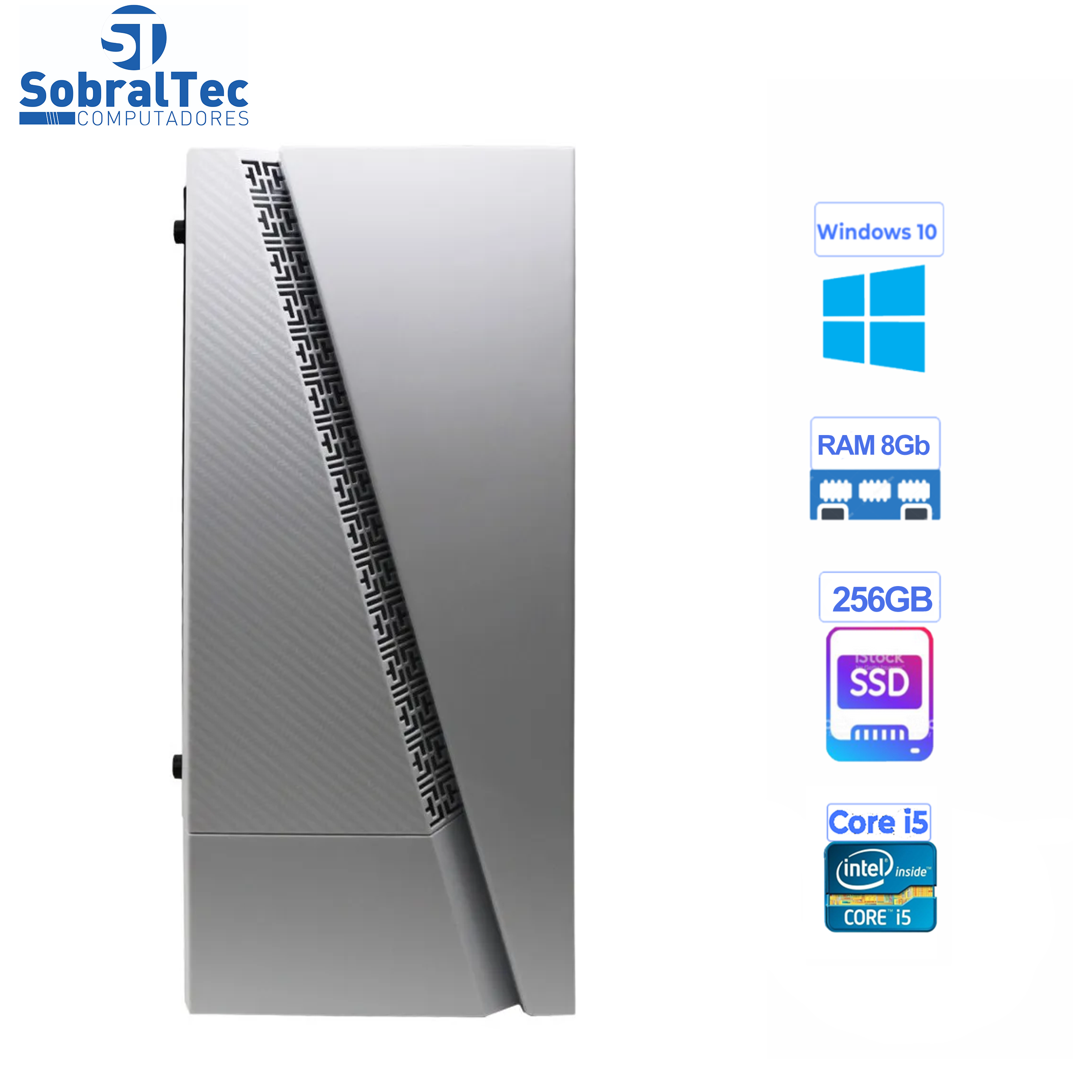 Computador Core i5- HD SSD 256GB- Memória  8GB-PLaca Vídeo 2GB Com Monitor de 21,5 - Teclado e Mouse- Branco