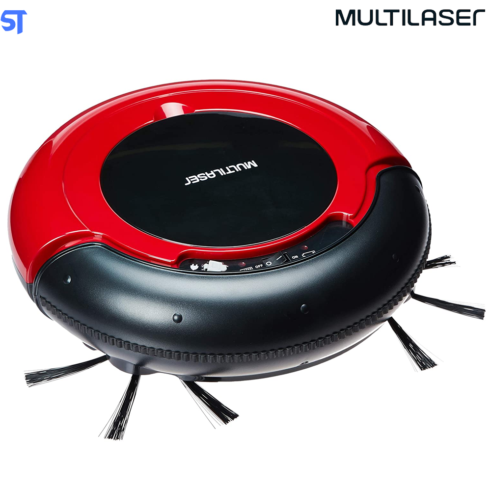 Aspirador de Pó Robô Mars Varre + Aspira + Passa Pano Bivolt com 30W e Bateria Recarregável, Vermelho/Preto Multilaser -
